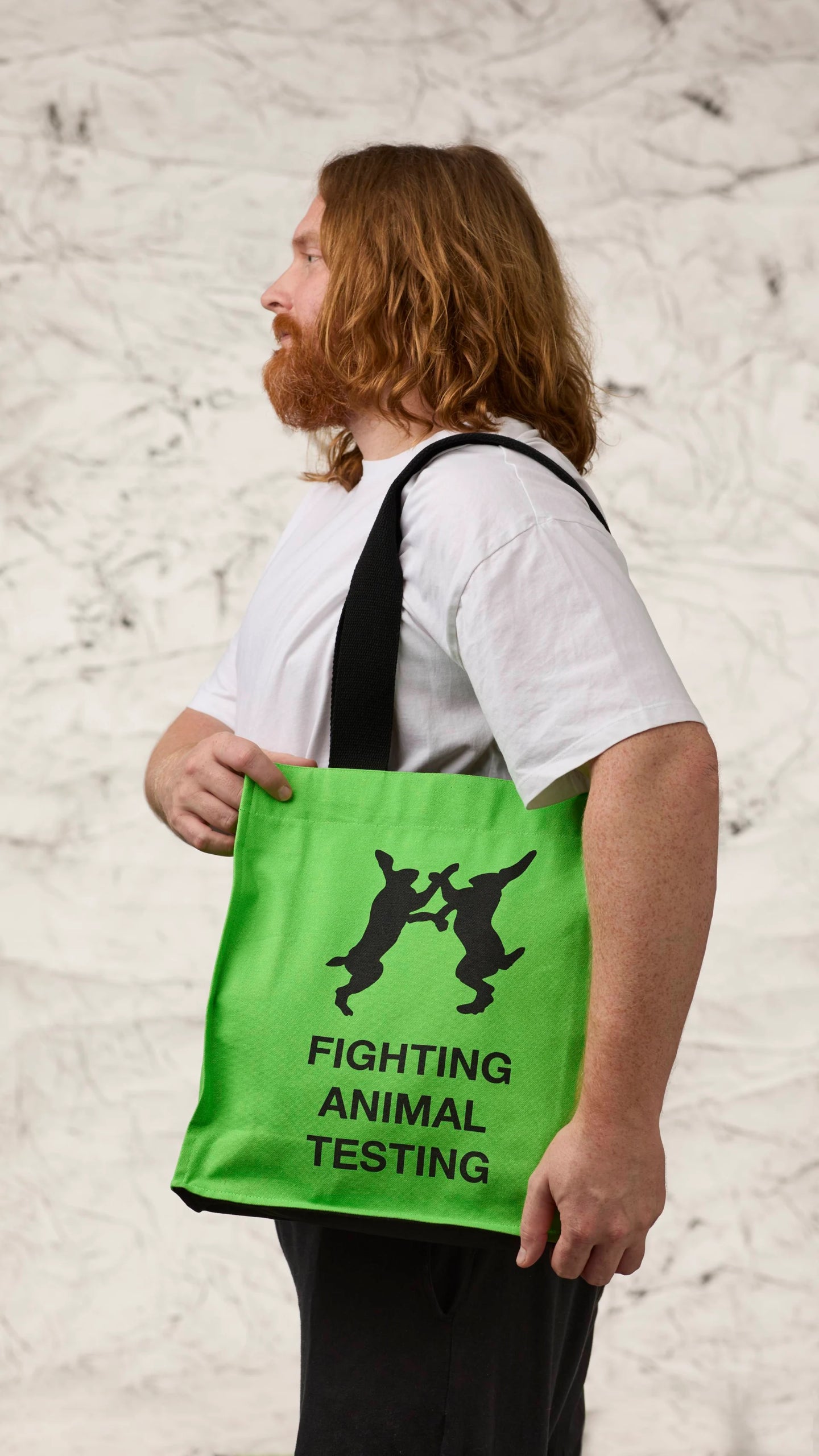 Fighting Animal Testing - Fluoro Green, Orange and Pink Tote Bag